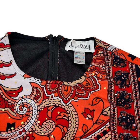 Joseph Ribkoff Sleeveless Red/Orange Shift Dress Size 8 - Picture 10 of 11